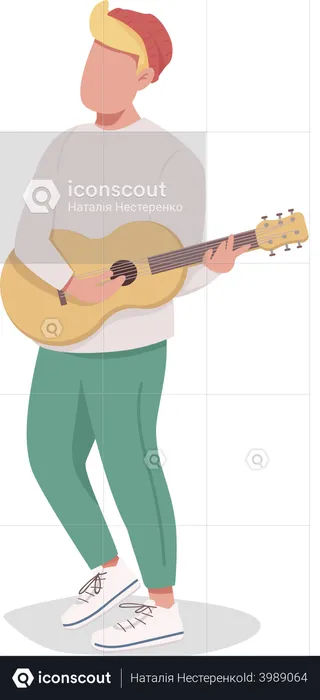 Boy playing guitar  Illustration