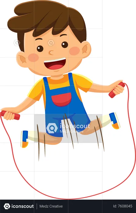 Boy Playing Jump Rope  Illustration