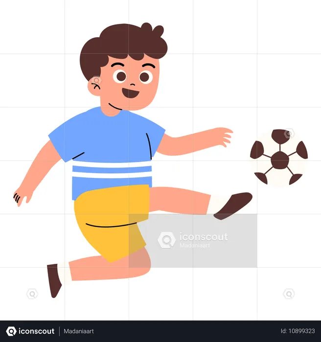 Boy playing soccer  Illustration