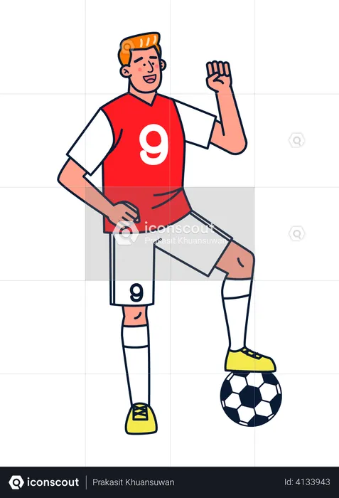 Boy playing soccer  Illustration