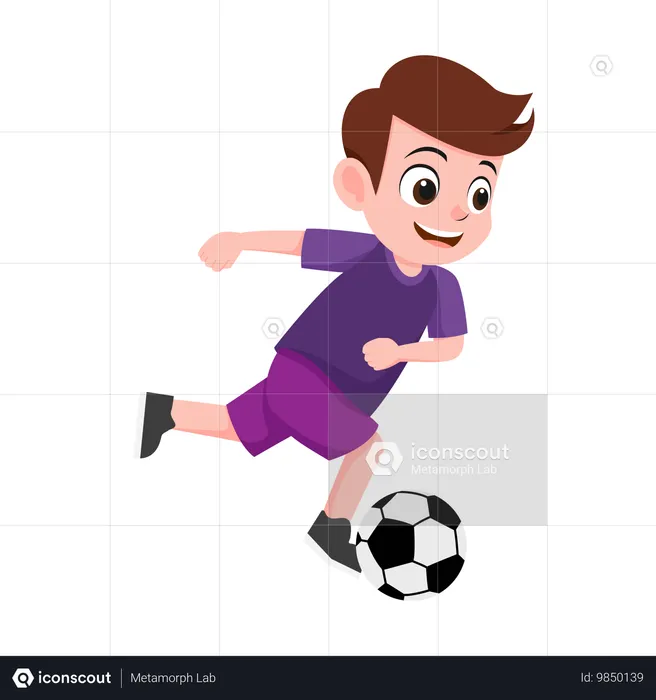 Boy Playing Soccer  Illustration