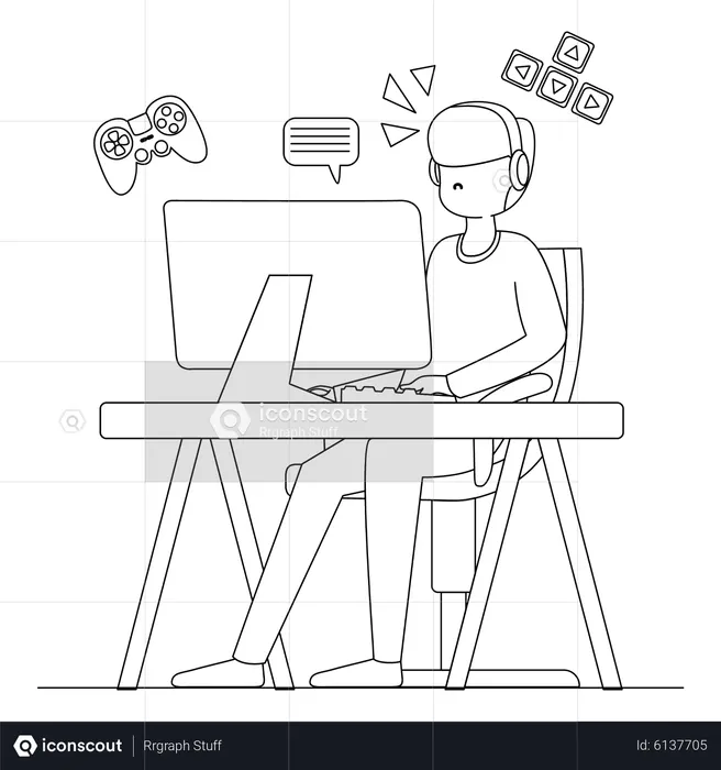 Premium Vector  Man playing online game on mobile phone continuous one  line illustration