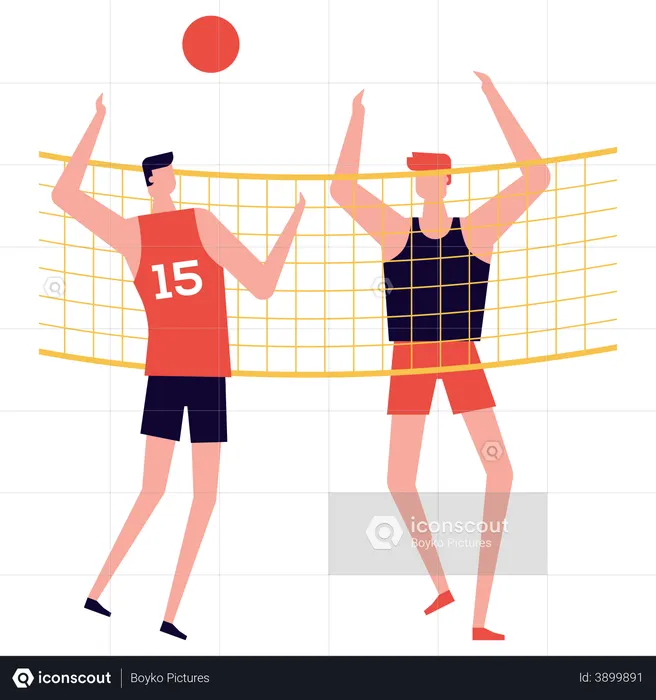Boy playing Volleyball  Illustration
