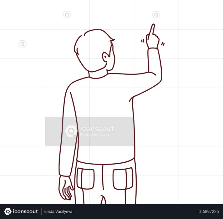 Boy pointing finger  Illustration