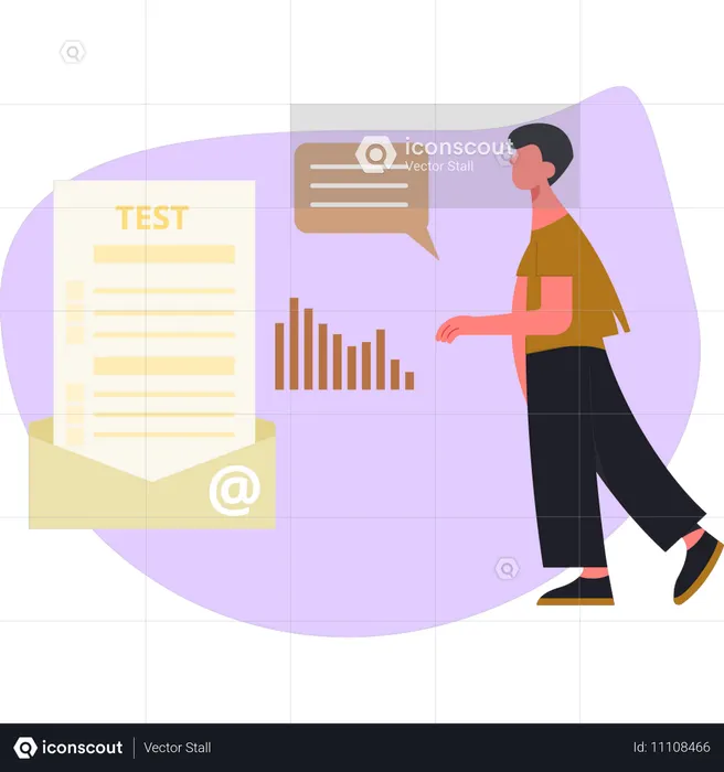 Boy pointing test online  Illustration