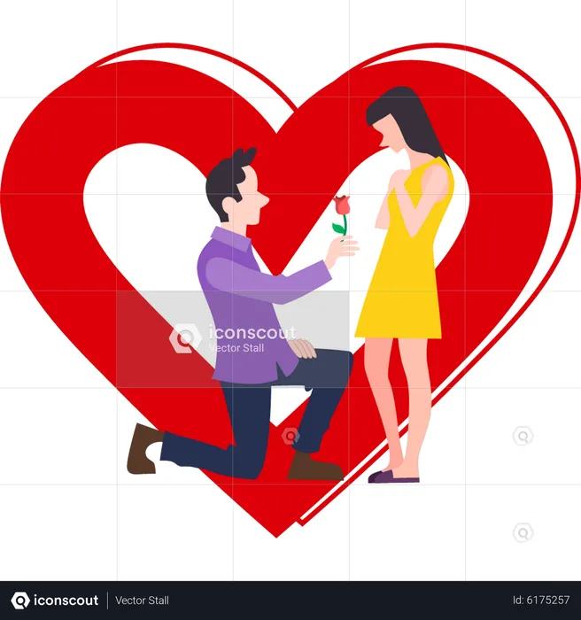 Boy proposed to girl  Illustration