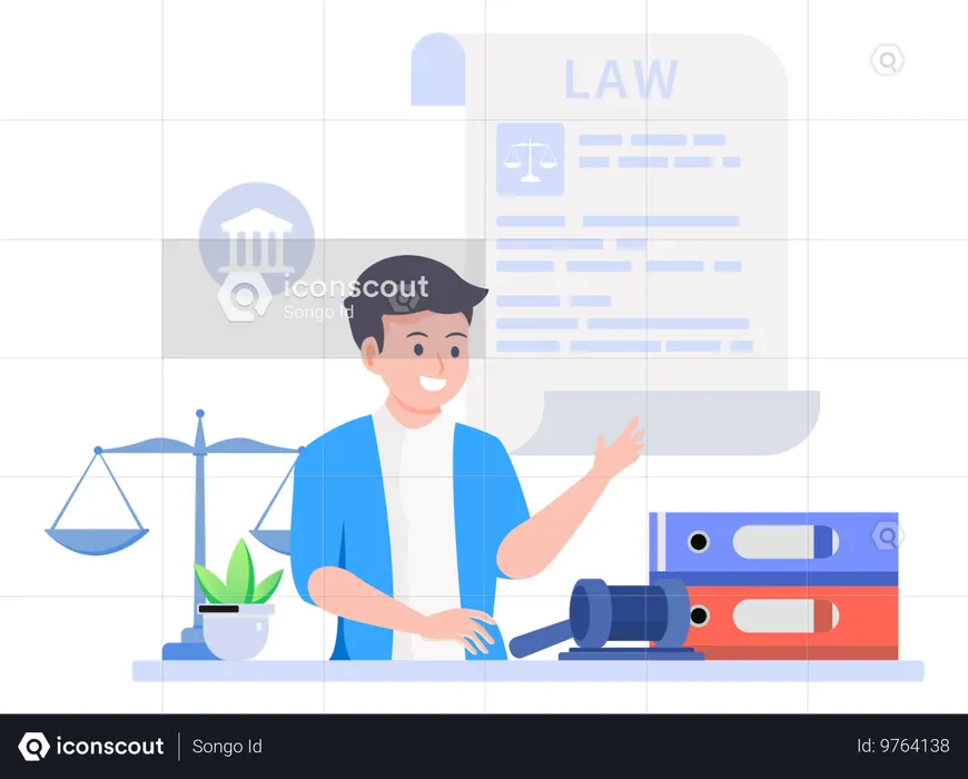 Boy providing legal service  Illustration