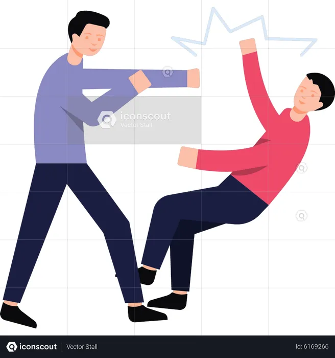 Boy punched another boy  Illustration