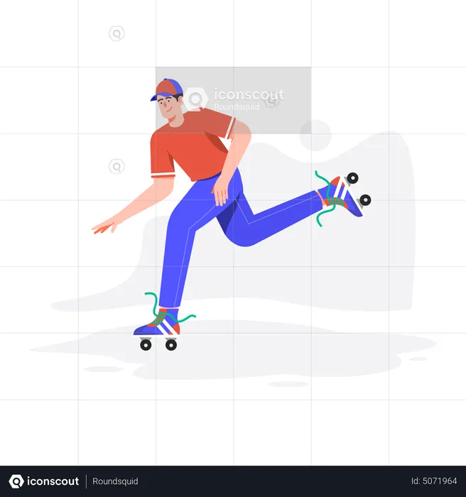 Boy ride skating  Illustration
