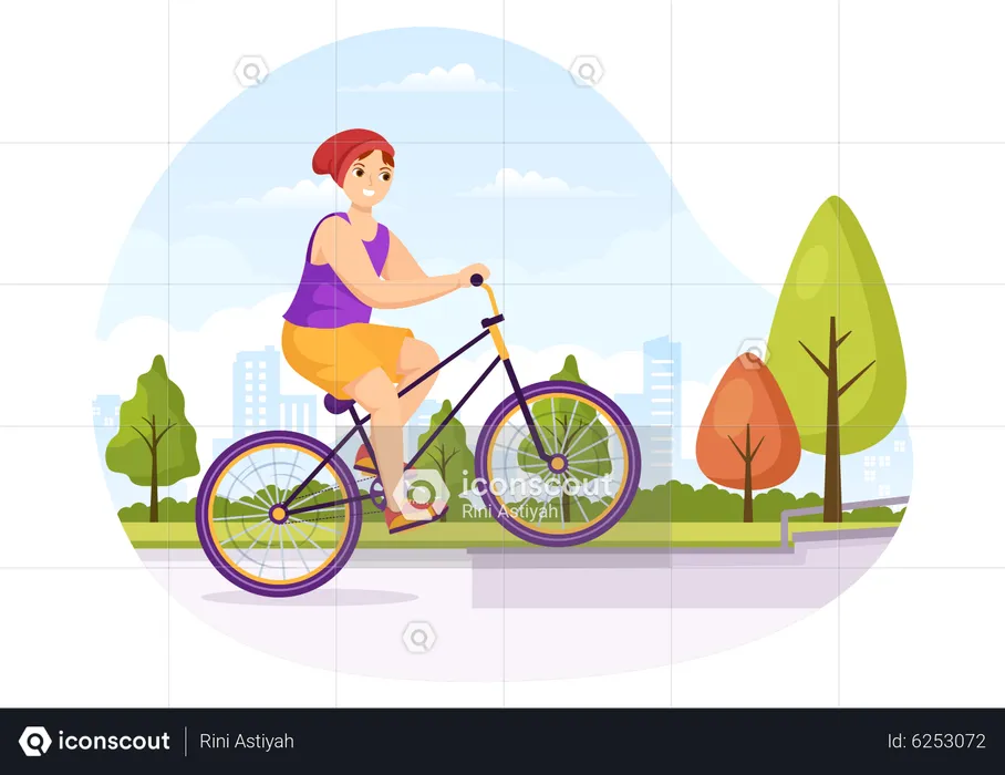 Boy riding BMX cycle  Illustration
