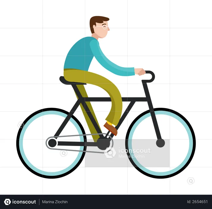Boy riding on bicycle  Illustration