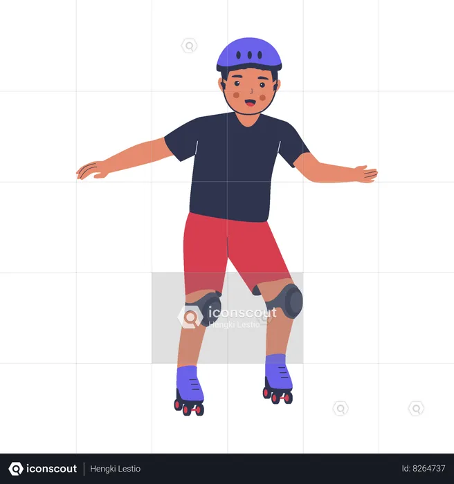 Boy riding skatinng  Illustration