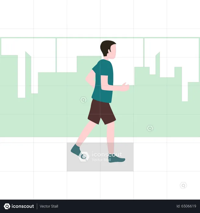Boy running for exercise  Illustration