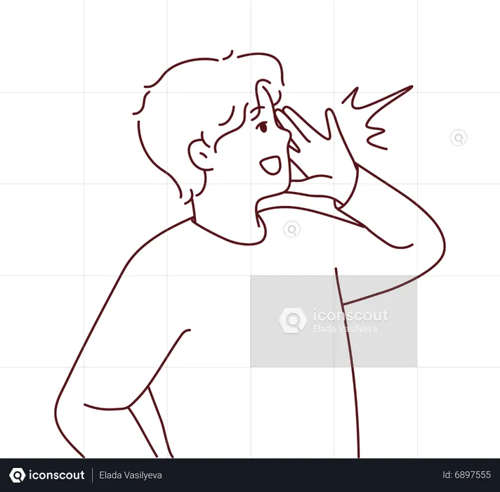 Boy shouting  Illustration