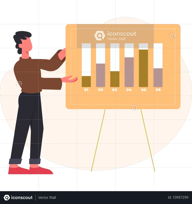 Boy showing business strategy development  Illustration