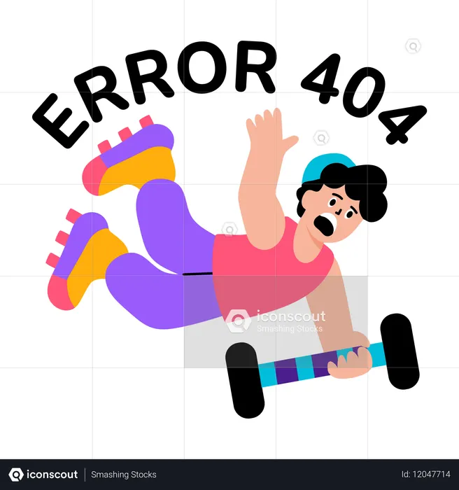 Boy showing error 404  Illustration