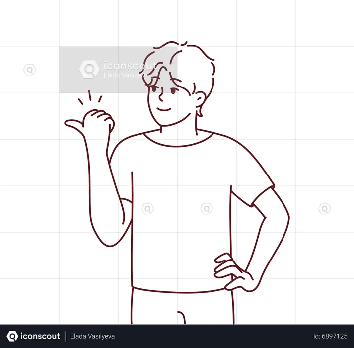 Boy showing left side gesture  Illustration