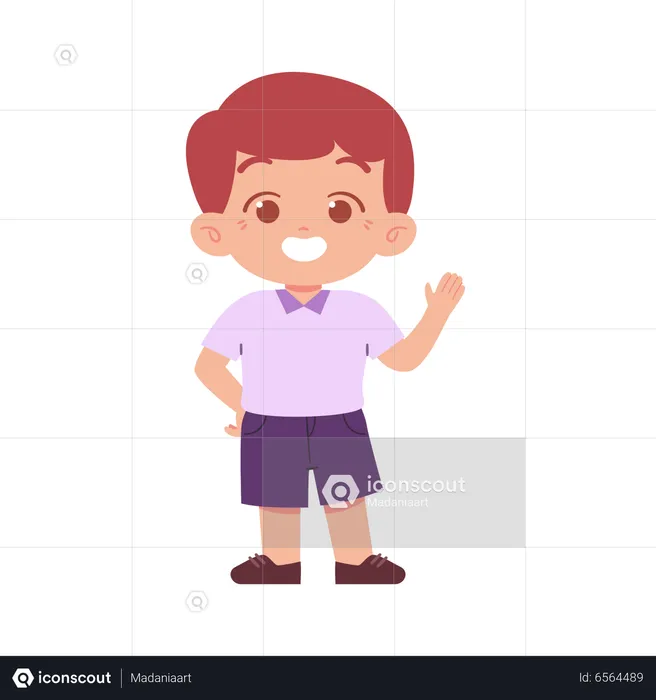 Boy Showing Right Hand  Illustration