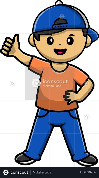 Boy showing Thumbs Up  Illustration