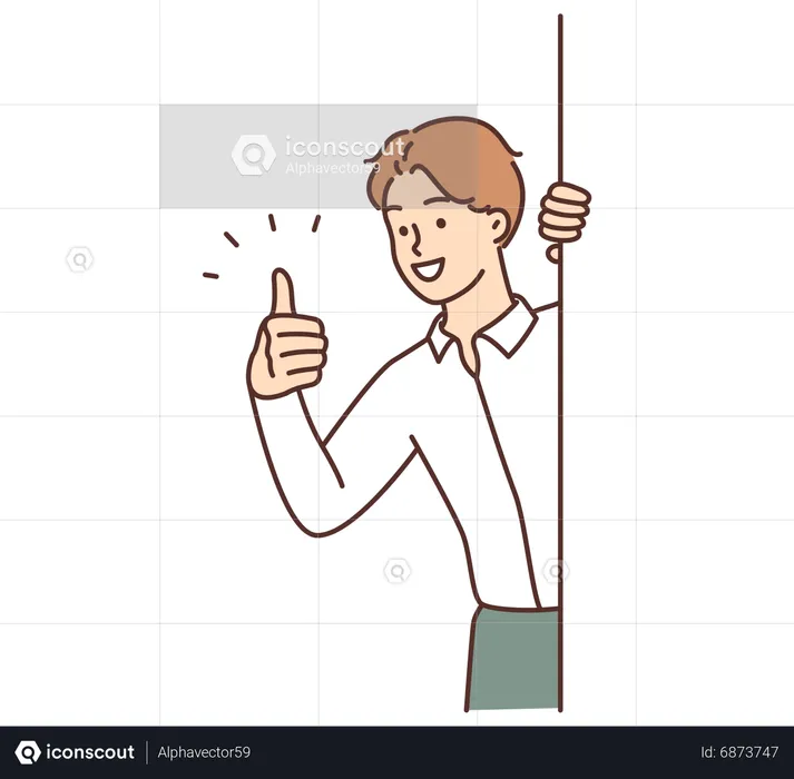 Boy showing thumbs up  Illustration