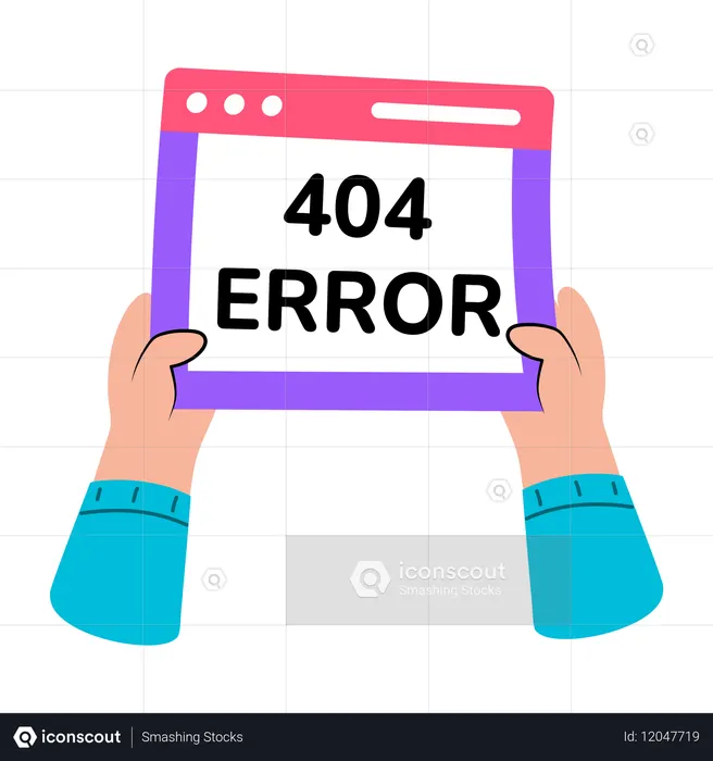 Boy showing web error  Illustration