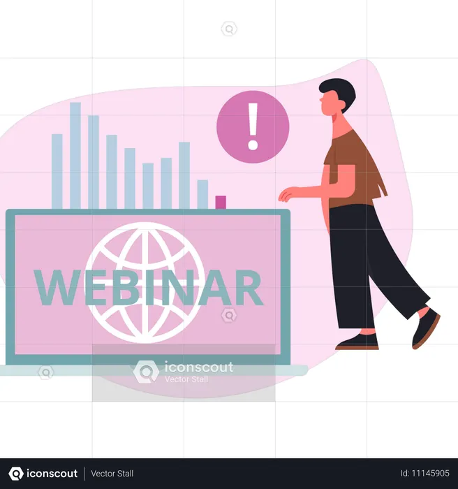 Boy showing webinar  Illustration