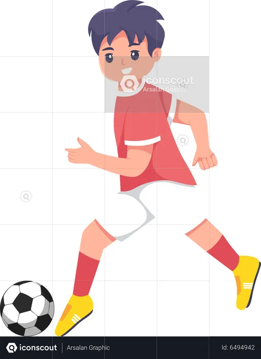 Boy Soccer Player kicking football  Illustration