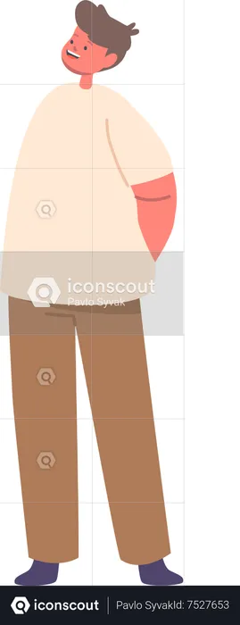 Boy standing and smiling  Illustration