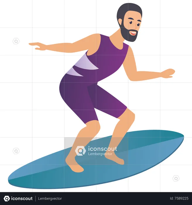 Boy surfing  Illustration
