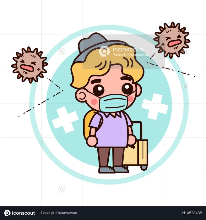 Boy taking immunization for covid precaution  Illustration