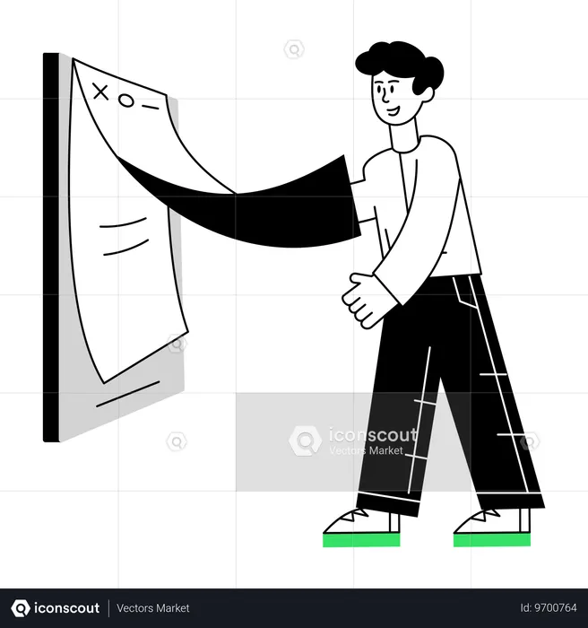 Boy taking Online Lecture  Illustration