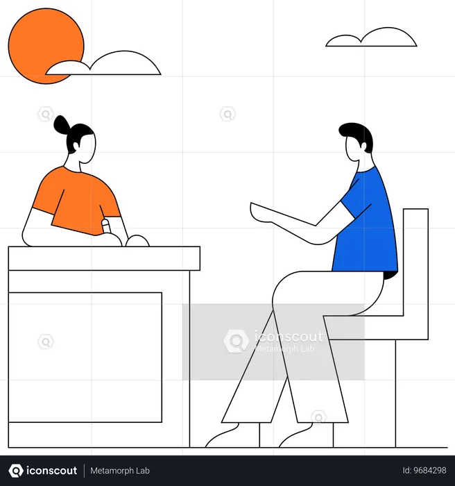 Boy taking School administration  Illustration