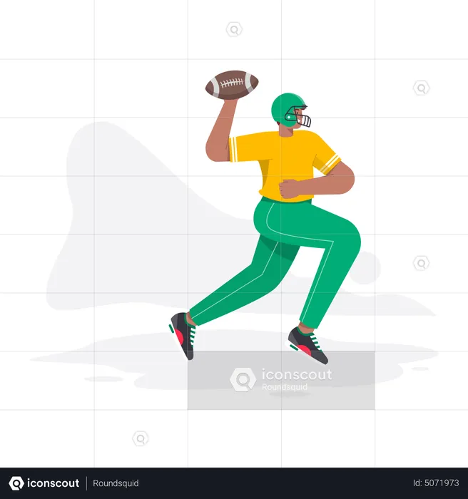 Boy throwing rugby ball  Illustration