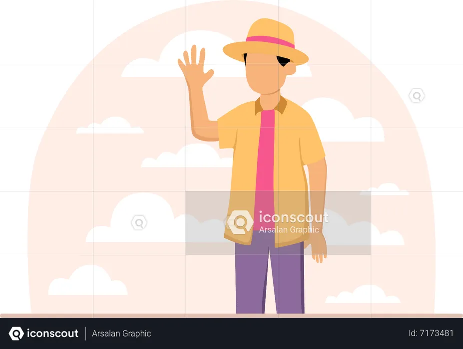 Boy tourist  Illustration