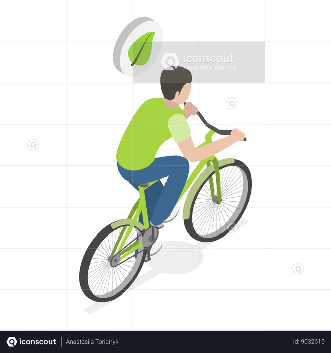 Boy traveling on cycle  Illustration