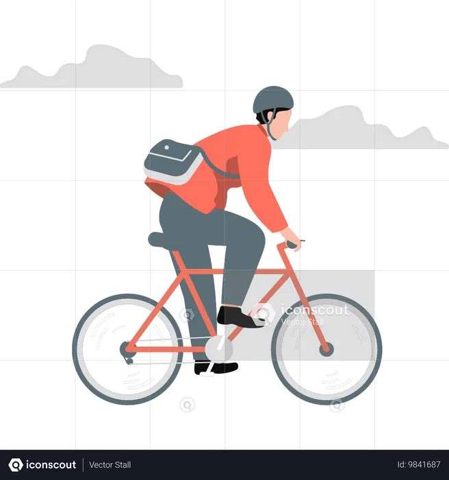 Boy using cycle for transportation  Illustration