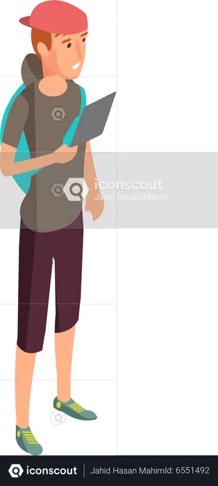 Boy using tablet  Illustration