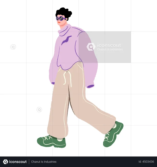 Boy walking  Illustration