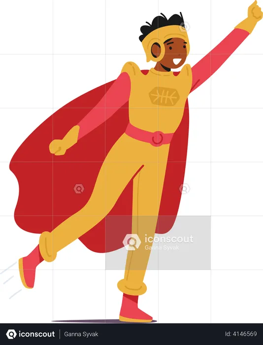 Boy Wear Super Hero Costume  Illustration