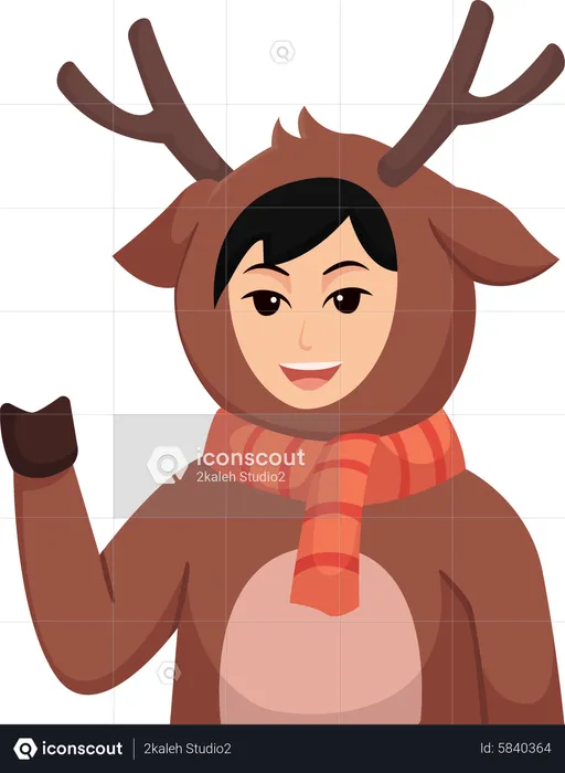 Boy wearing Deer Costume  Illustration