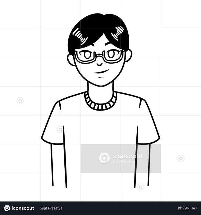 Boy Wearing Glasses  Illustration