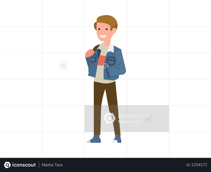 Boy wearing jacket  Illustration