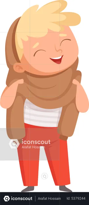 Boy wearing scarf  Illustration