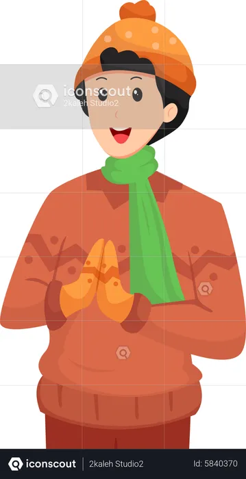 Boy wearing winter clothes  Illustration