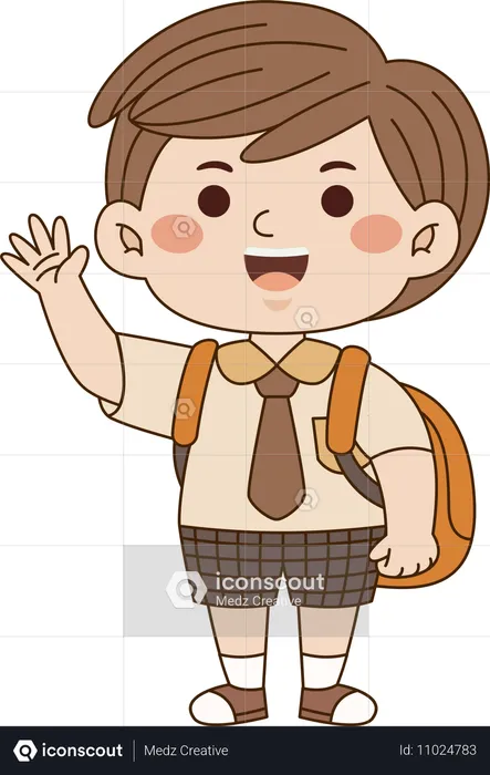 Boy with backpack  Illustration