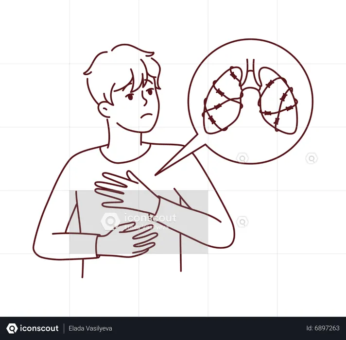 Best Boy with chest pain Illustration download in PNG & Vector format