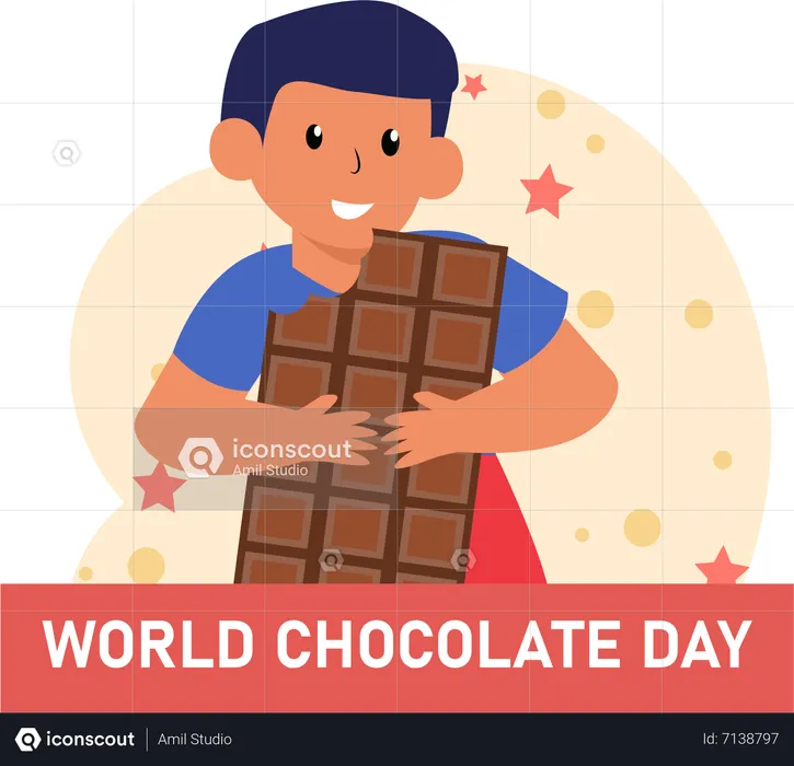 Boy with chocolate  Illustration