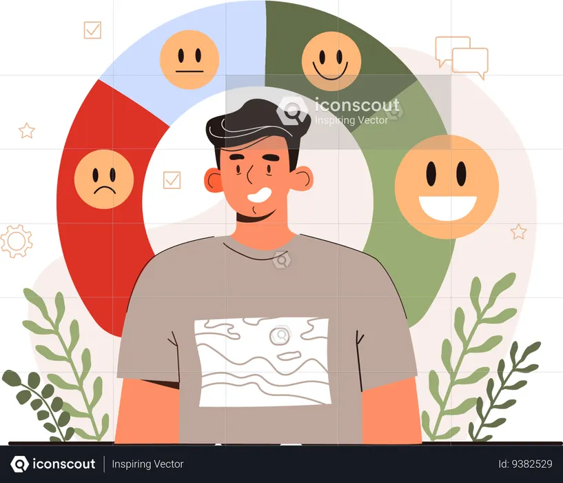 Boy with different mood  Illustration