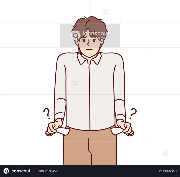 Best Boy with empty pocket Illustration download in PNG & Vector format