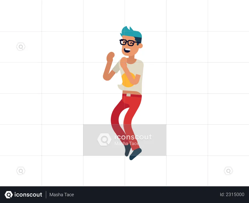 Boy with goggles laughing  Illustration